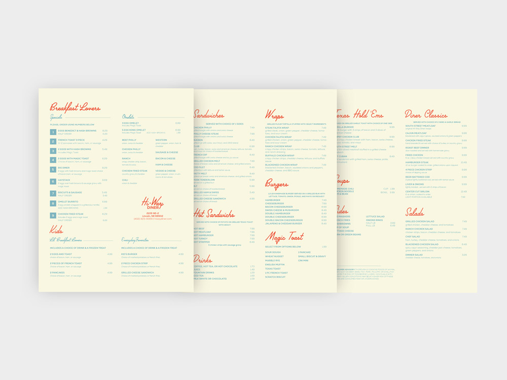 Series of 3 Menus