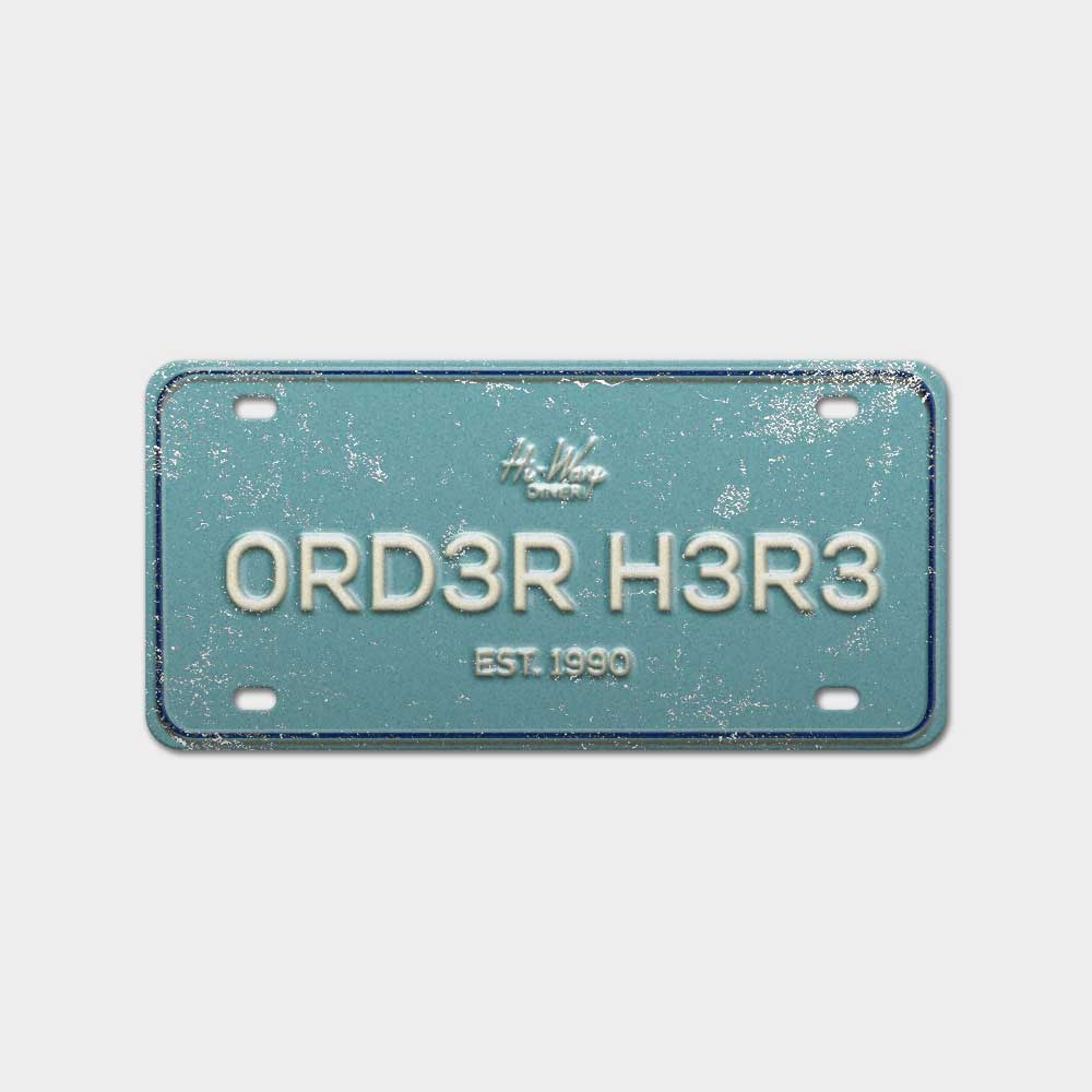 License Plate wayfinding on where to order.
